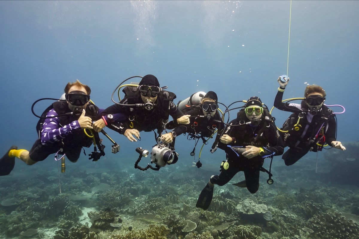 Diving with experienced divers